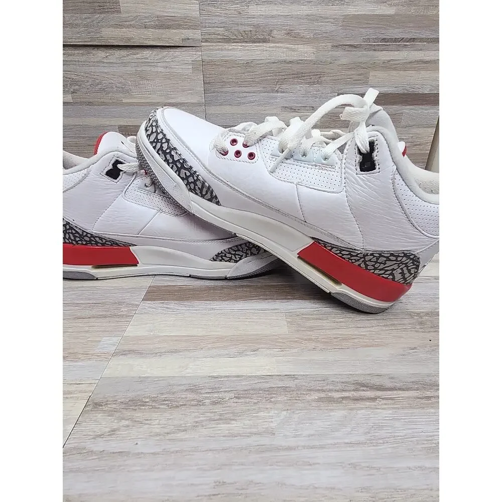Air Jordan 3 Retro Hall of Fame Katrina White Red - Mens Size 10.5